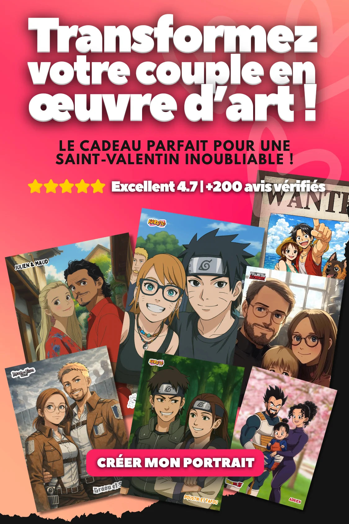 Affiche manga personnalisé